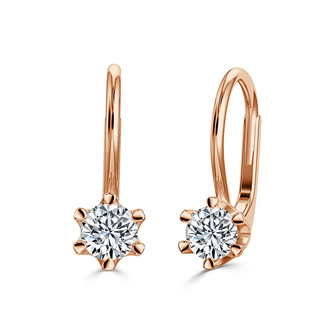 Diamantové náušnice Esperanza II., růžové zlato