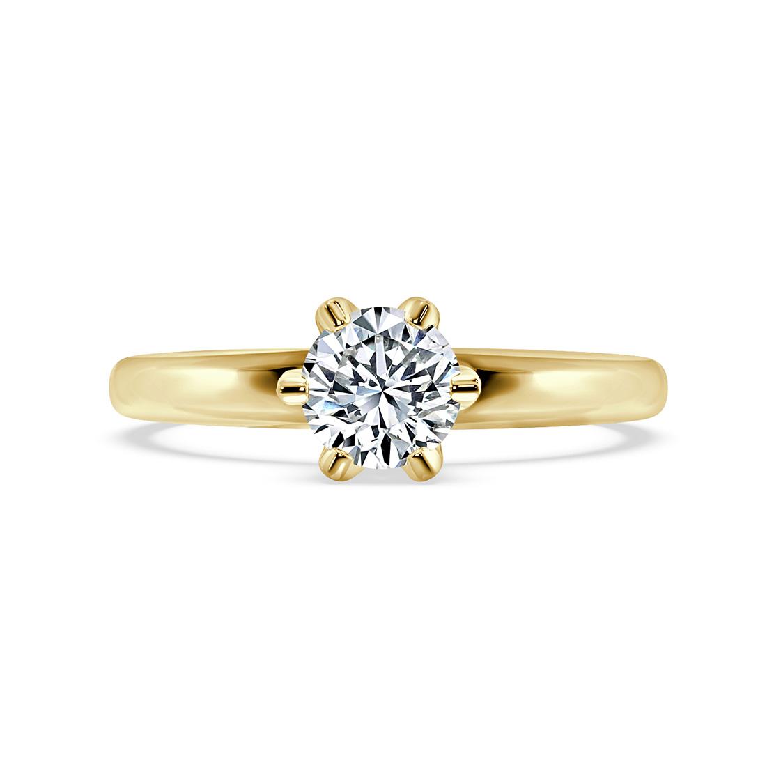 Diamantový zásnubný prsteň Olivia, žlté zlato