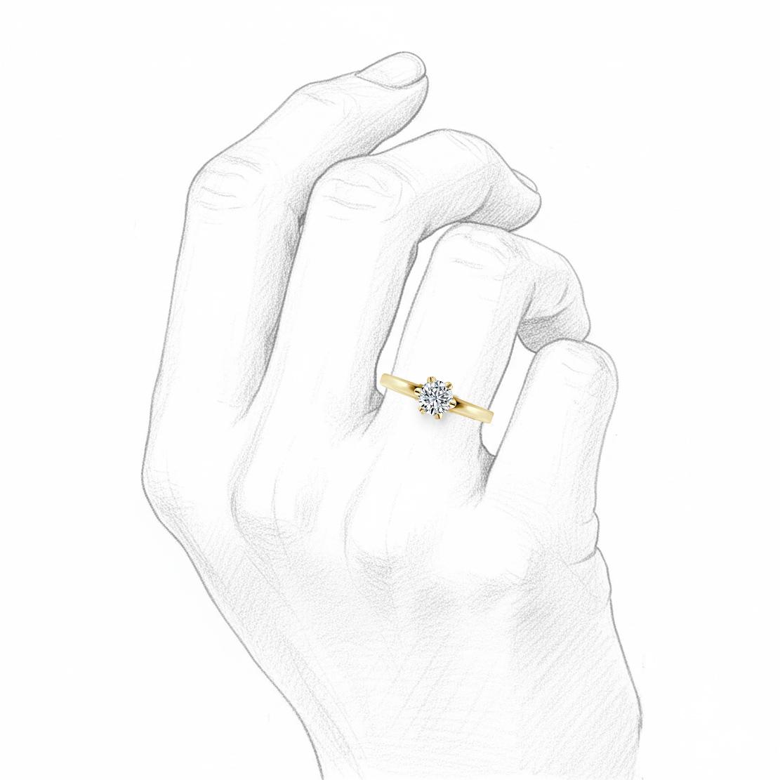 Diamantový zásnubný prsteň Olivia, žlté zlato