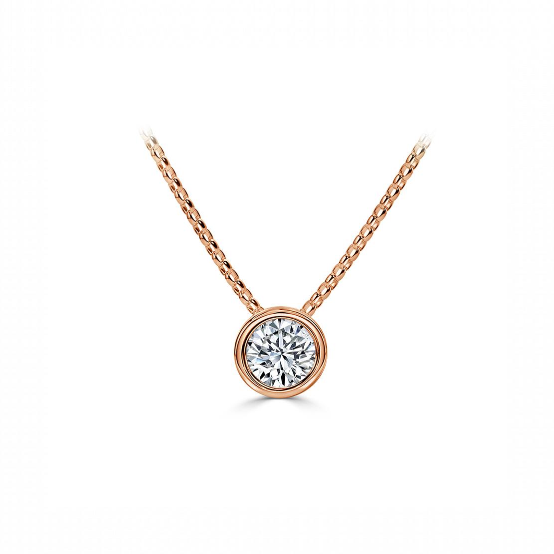 Diamantový náhrdelník Smooth, ružové zlato