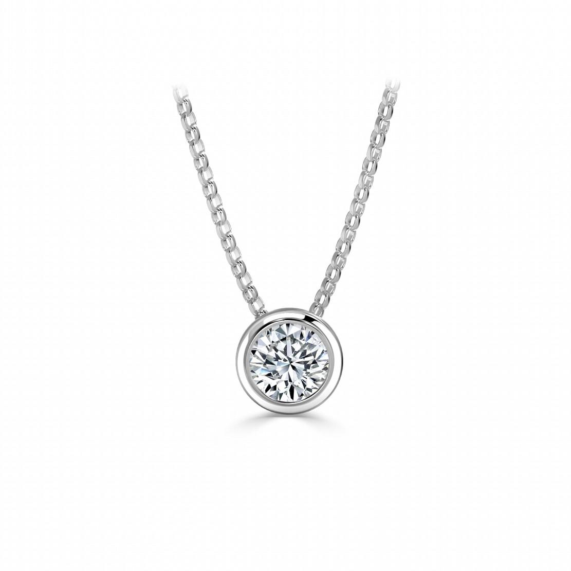 Diamantový náhrdelník Smooth, biele zlato