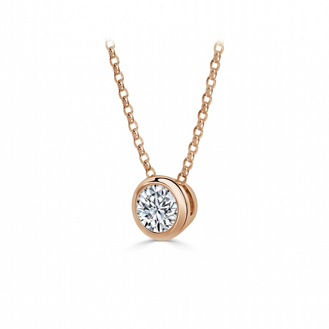Diamantový náhrdelník Smooth, ružové zlato