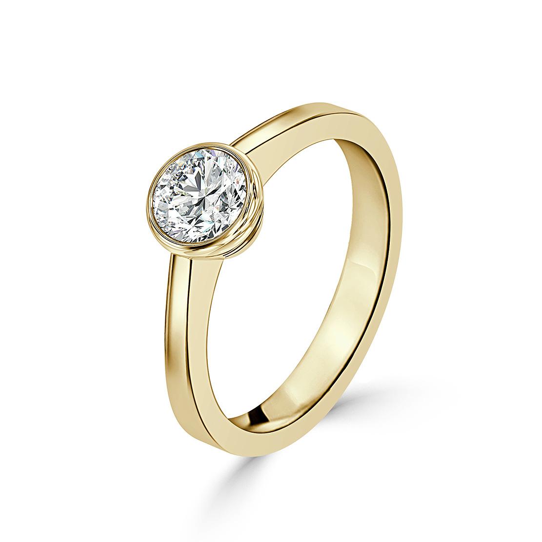 Diamantový zásnubný prsteň Maggie, žlté zlato