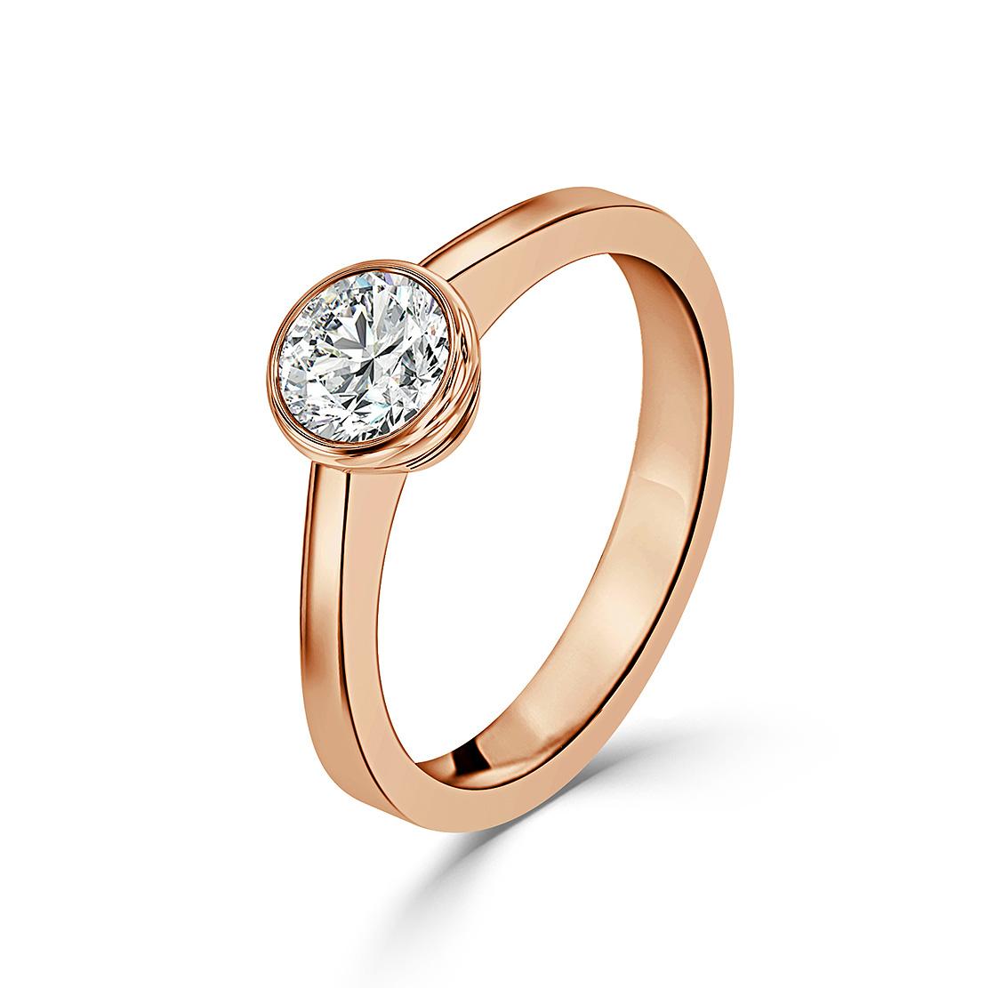 Diamantový zásnubný prsteň Maggie, ružové zlato