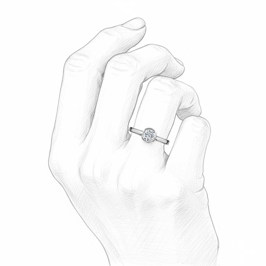 Diamantový zásnubní prsten Maggie, bílé zlato