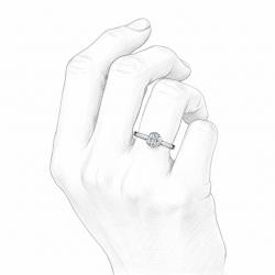 Diamantový zásnubní prsten Maggie, bílé zlato