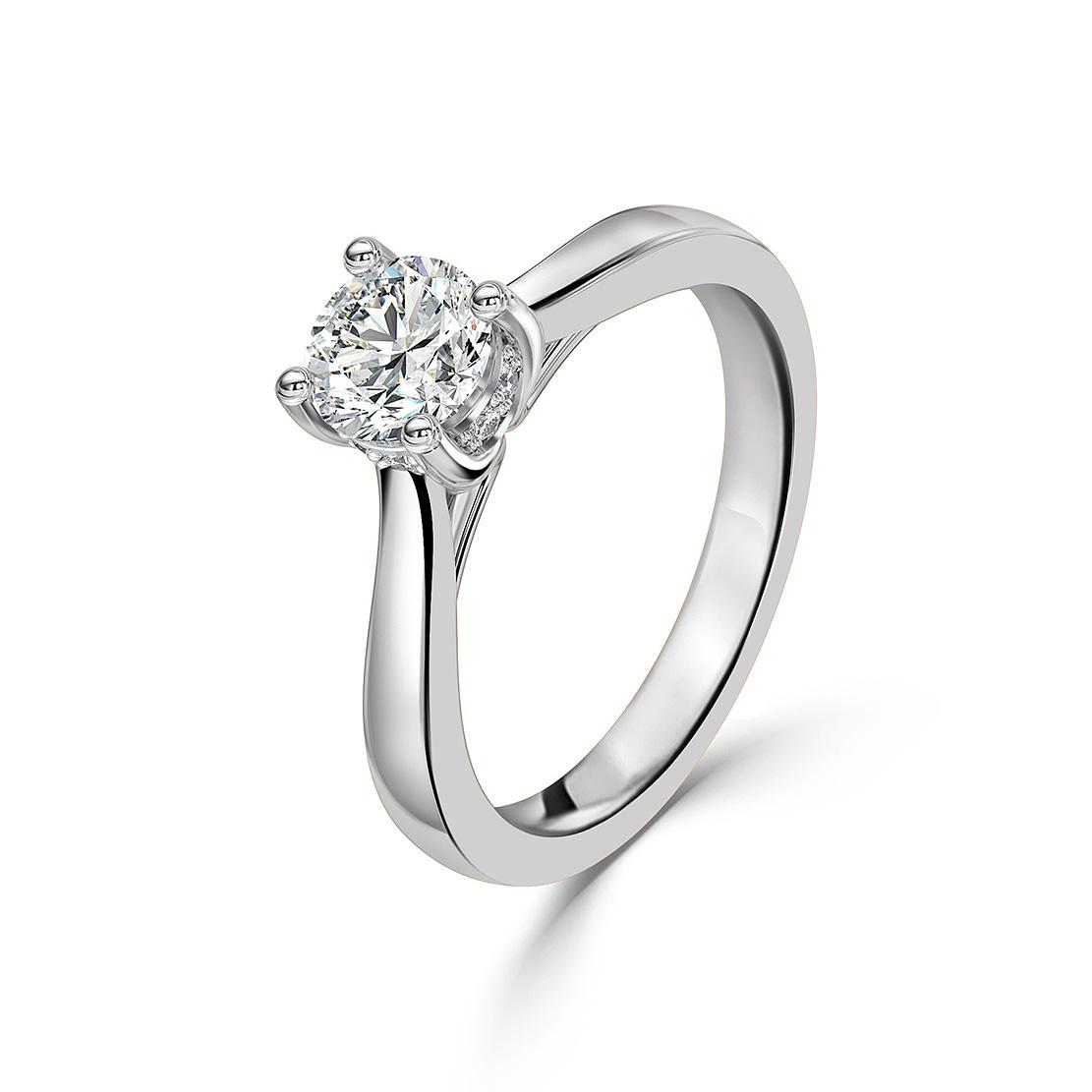 Diamantový zásnubný prsteň Agostina, biele zlato