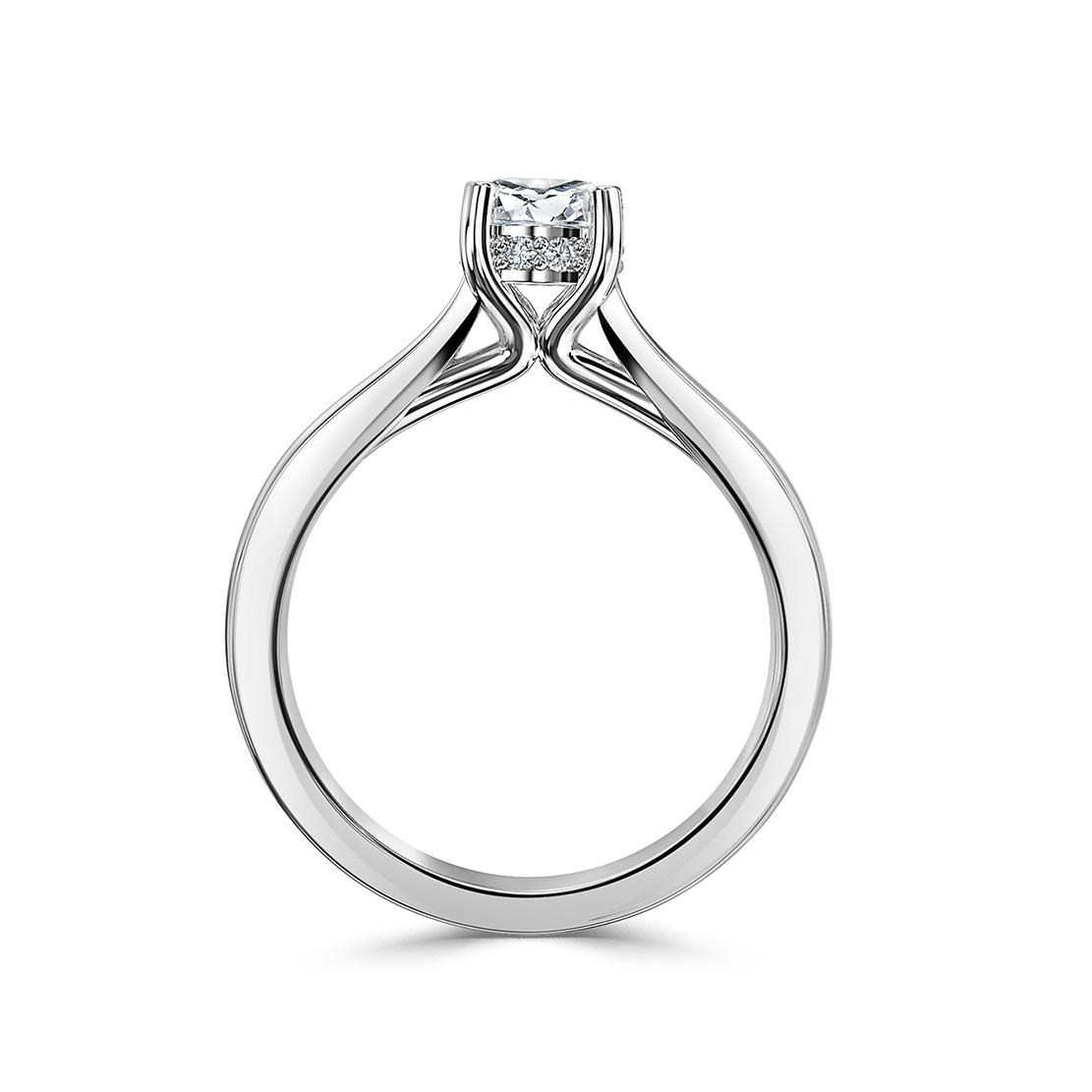 Diamantový zásnubný prsteň Agostina, biele zlato