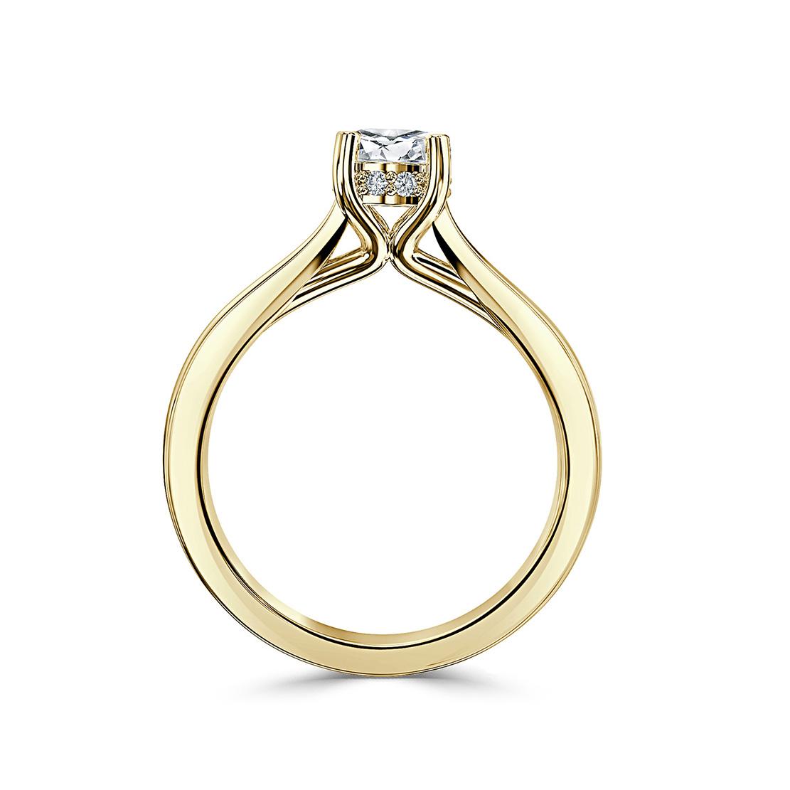Diamantový zásnubný prsteň Agostina, žlté zlato