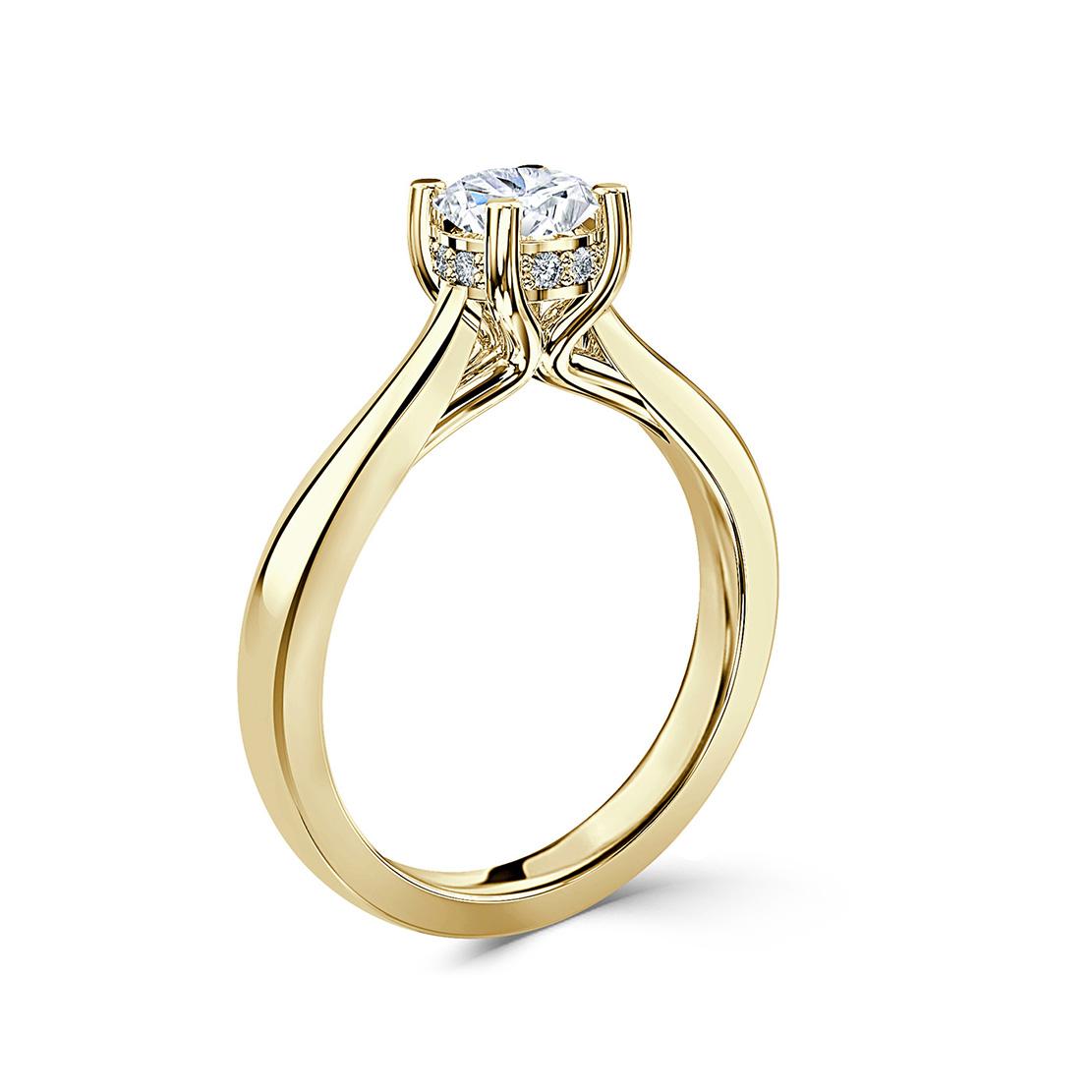 Diamantový zásnubný prsteň Agostina, žlté zlato