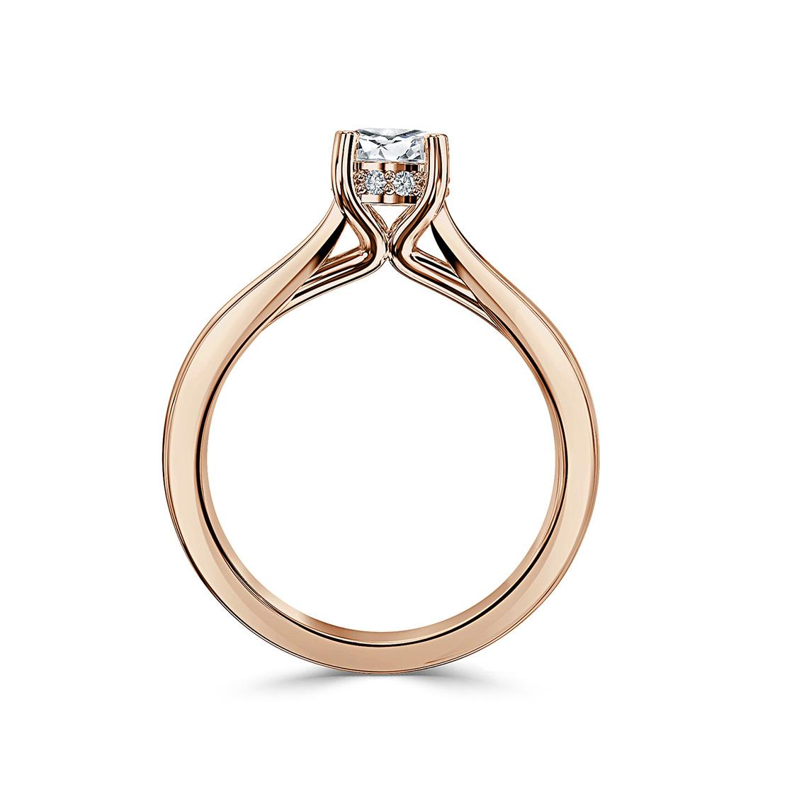 Diamantový zásnubný prsteň Agostina, ružové zlato