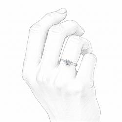 Diamantový zásnubný prsteň Agostina, biele zlato