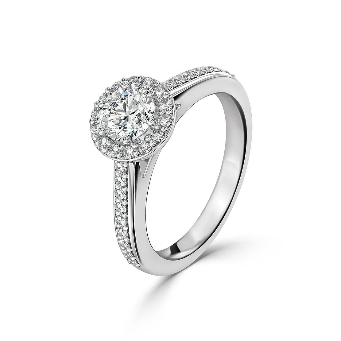 Diamantový zásnubný prsteň Alessandra, biele zlato