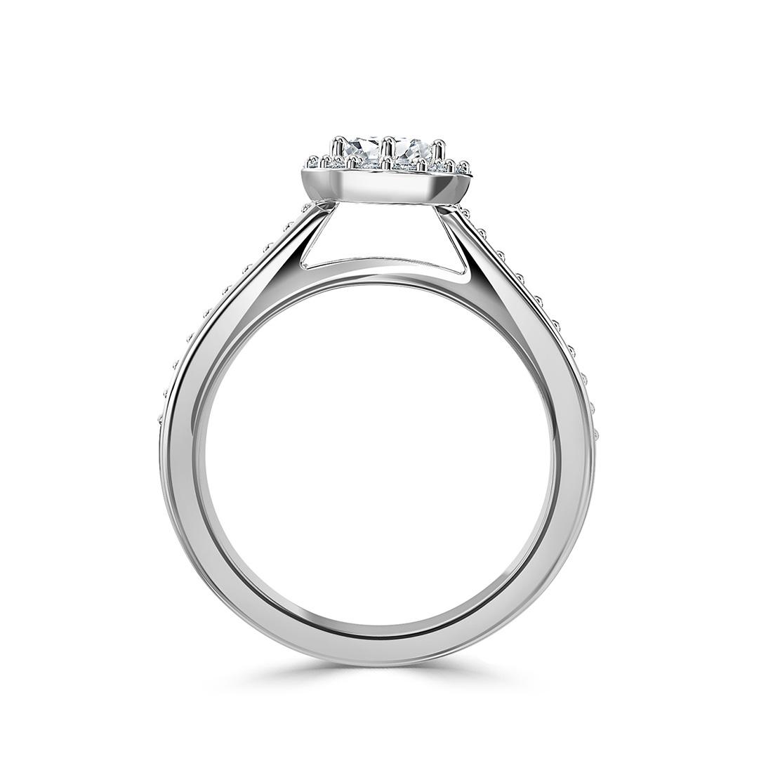 Diamantový zásnubný prsteň Alessandra, biele zlato