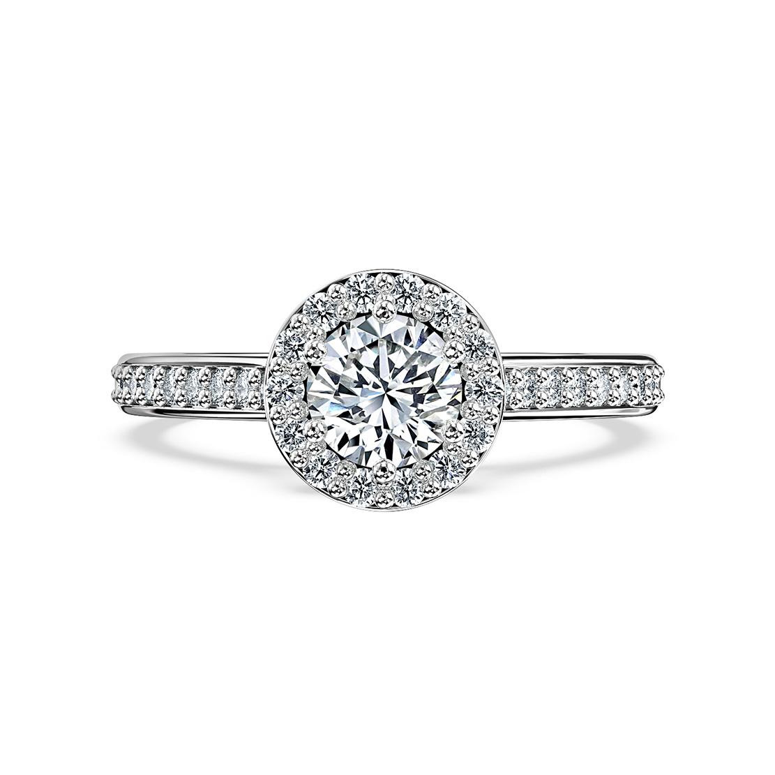 Diamantový zásnubný prsteň Alessandra, biele zlato