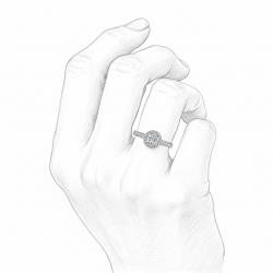 Diamantový zásnubný prsteň Alessandra, biele zlato