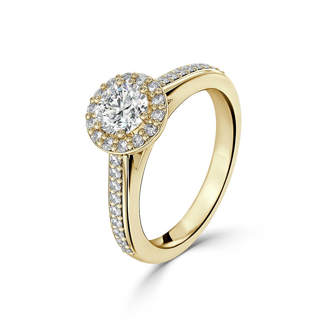 Diamantový zásnubný prsteň Alessandra, žlté zlato