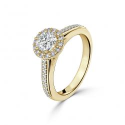Diamantový zásnubný prsteň Alessandra, žlté zlato