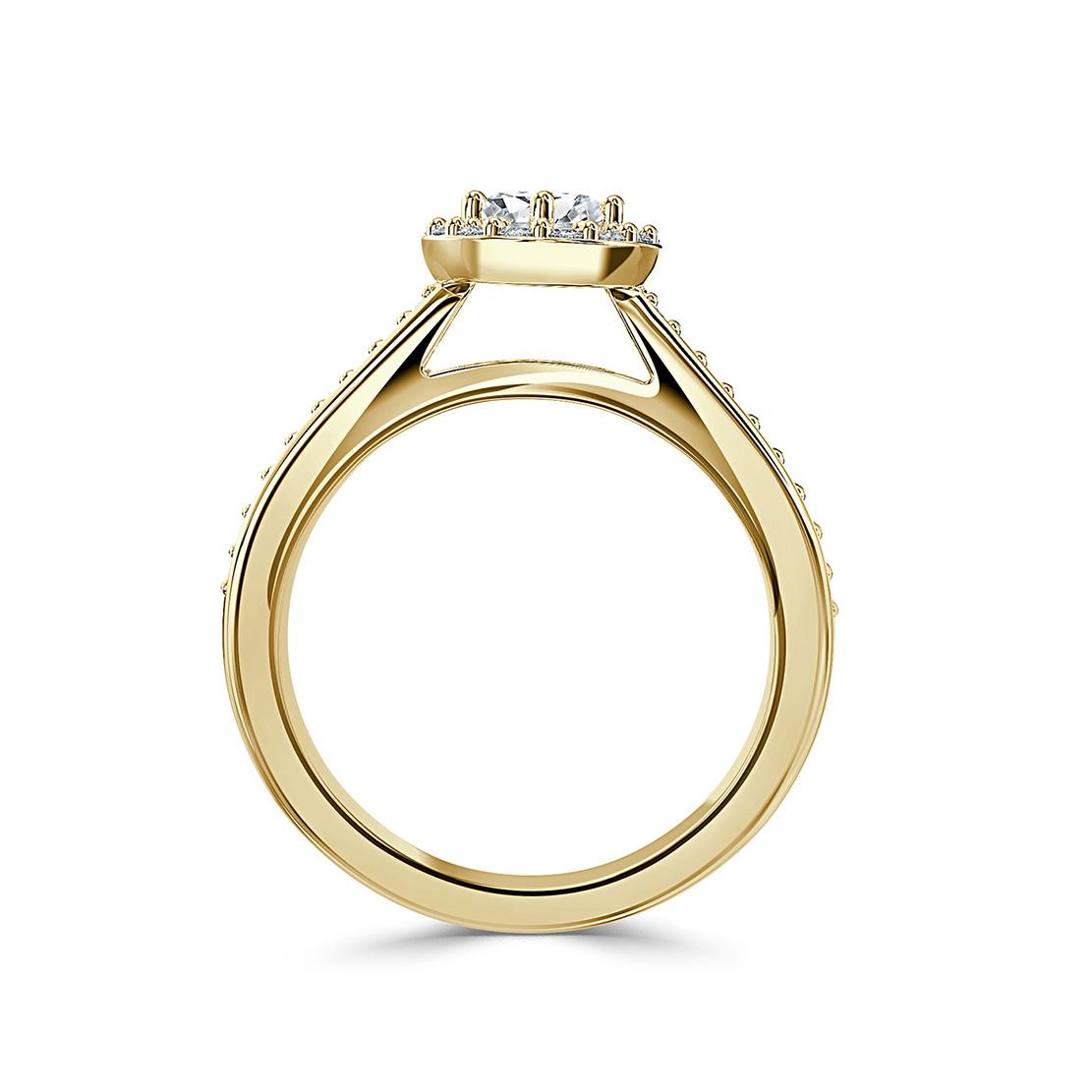 Diamantový zásnubný prsteň Alessandra, žlté zlato