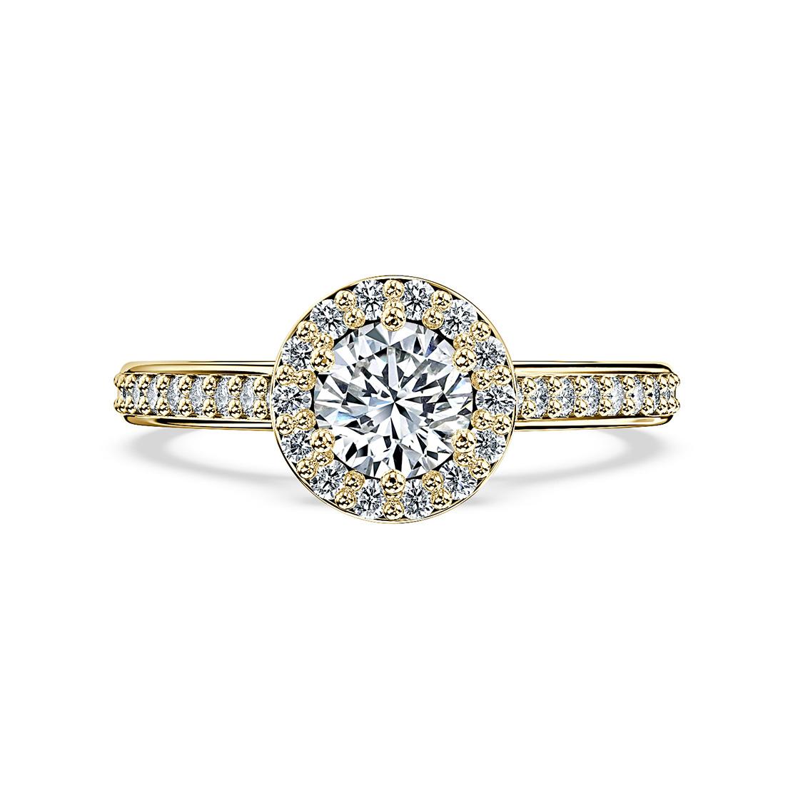 Diamantový zásnubný prsteň Alessandra, žlté zlato