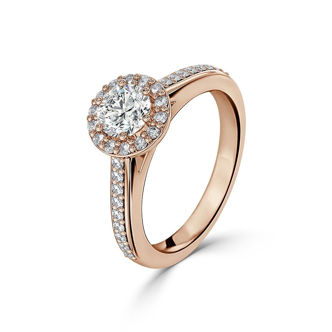 Diamantový zásnubný prsteň Alessandra, ružové zlato