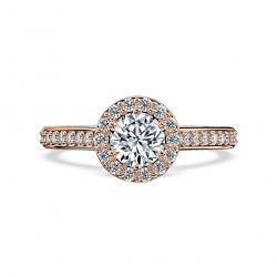 Diamantový zásnubný prsteň Alessandra, ružové zlato
