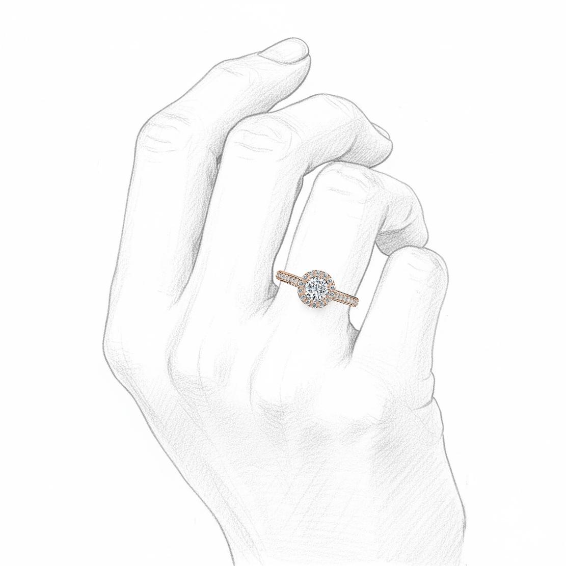 Diamantový zásnubný prsteň Alessandra, ružové zlato