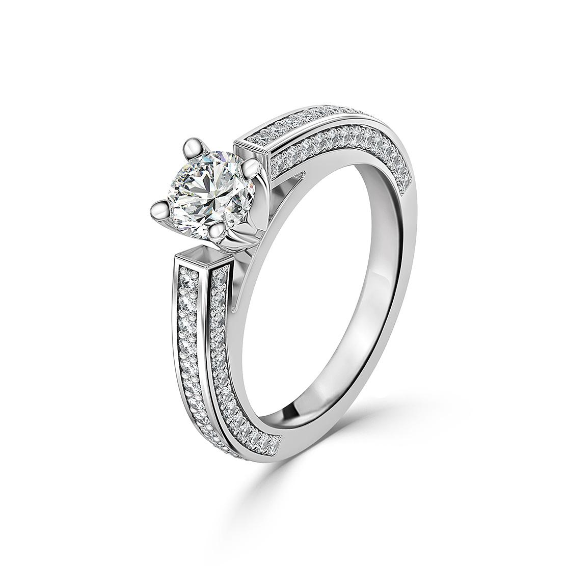 Diamantový zásnubný prsteň Aurelia, biele zlato