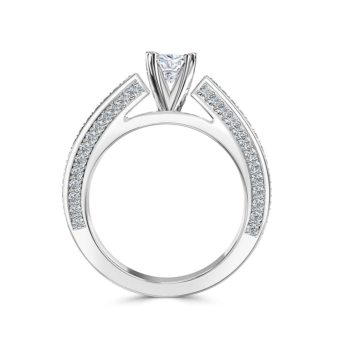 Diamantový zásnubný prsteň Aurelia, biele zlato