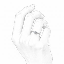 Diamantový zásnubný prsteň Aurelia, biele zlato