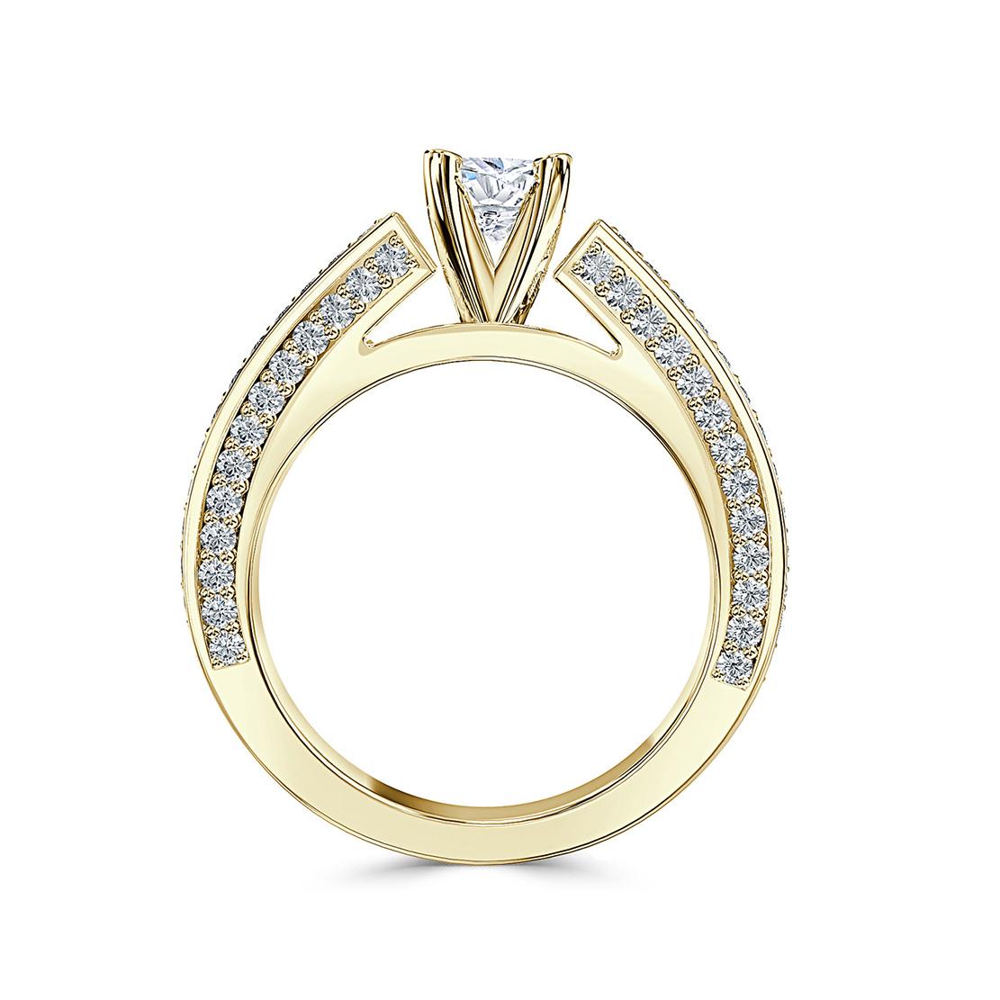 Diamantový zásnubný prsteň Aurelia, žlté zlato