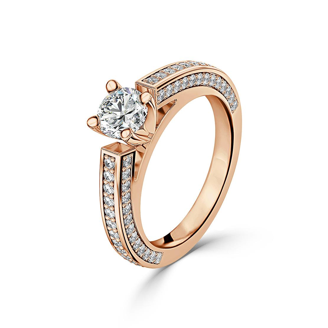 Diamantový zásnubný prsteň Aurelia, ružové zlato