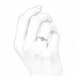 Diamantový zásnubný prsteň Darleen, biele zlato