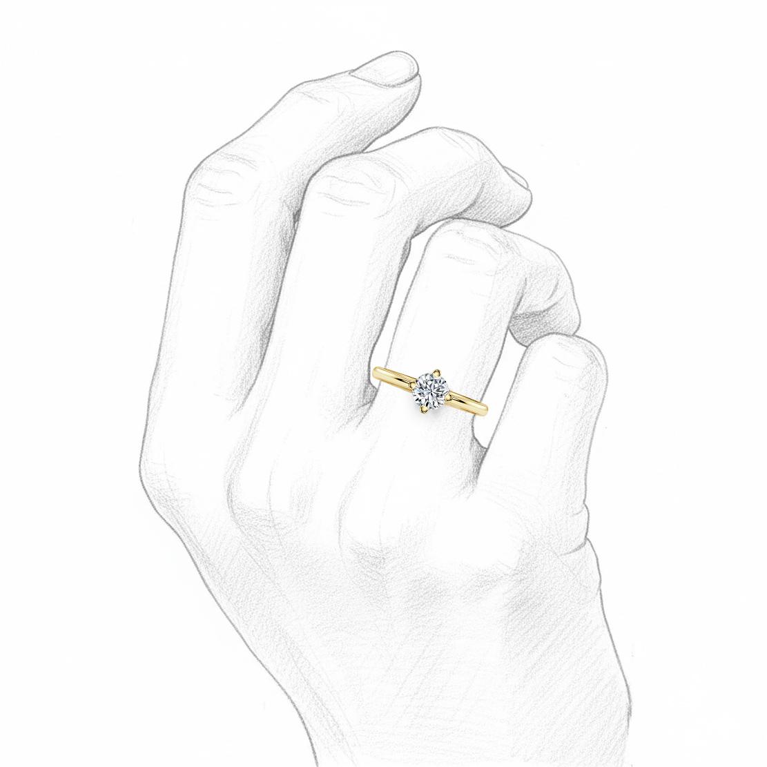 Diamantový zásnubný prsteň Darleen, žlté zlato