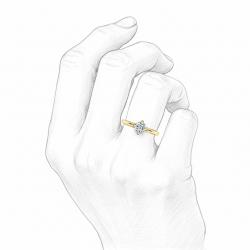 Diamantový zásnubný prsteň Darleen, žlté zlato