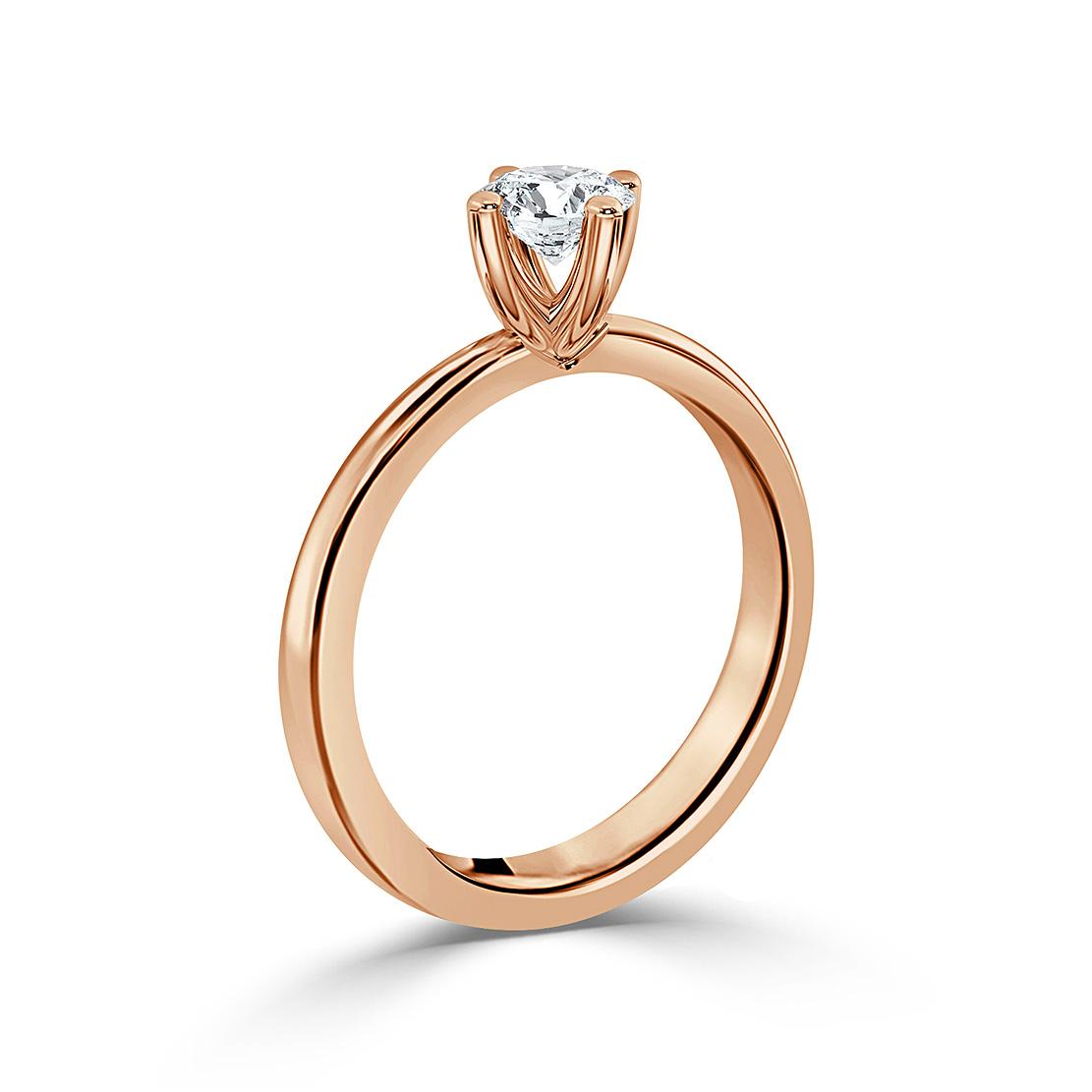 Diamantový zásnubný prsteň Darleen, ružové zlato