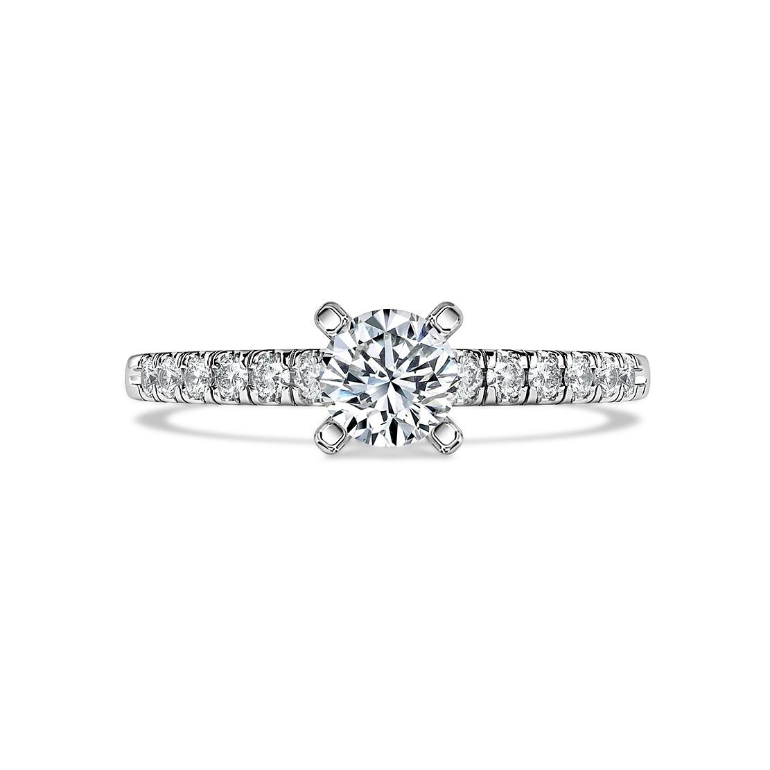 Diamantový zásnubní prsten Diva, bílé zlato