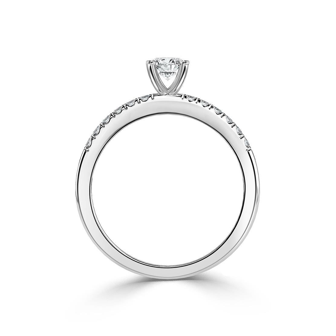 Diamantový zásnubní prsten Diva, bílé zlato