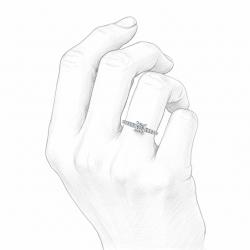Diamantový zásnubní prsten Diva, bílé zlato