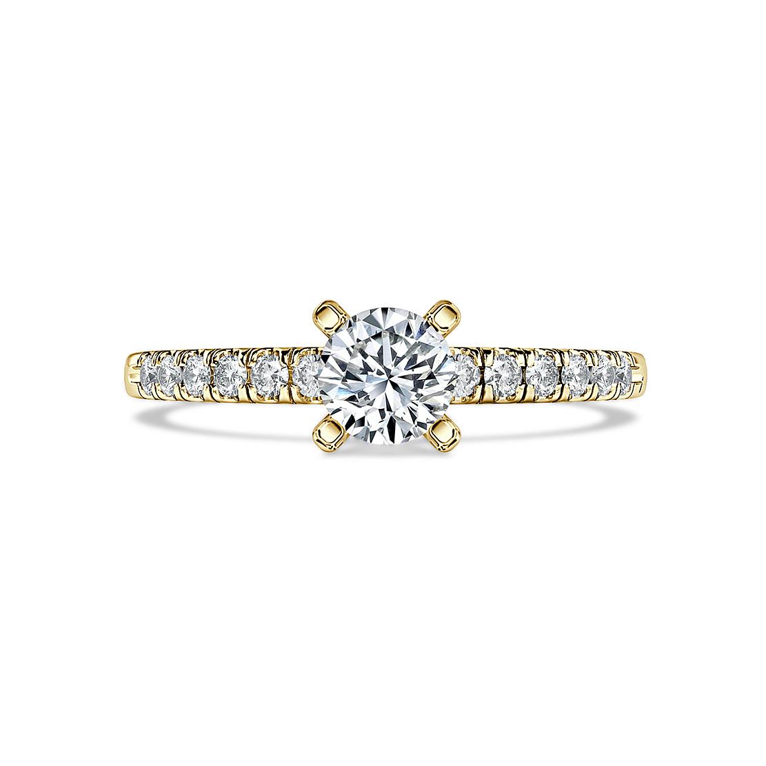 Diamantový zásnubný prsteň Diva, žlté zlato