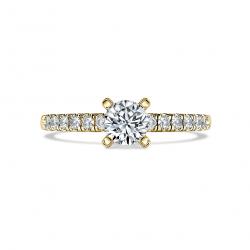 Diamantový zásnubný prsteň Diva, žlté zlato