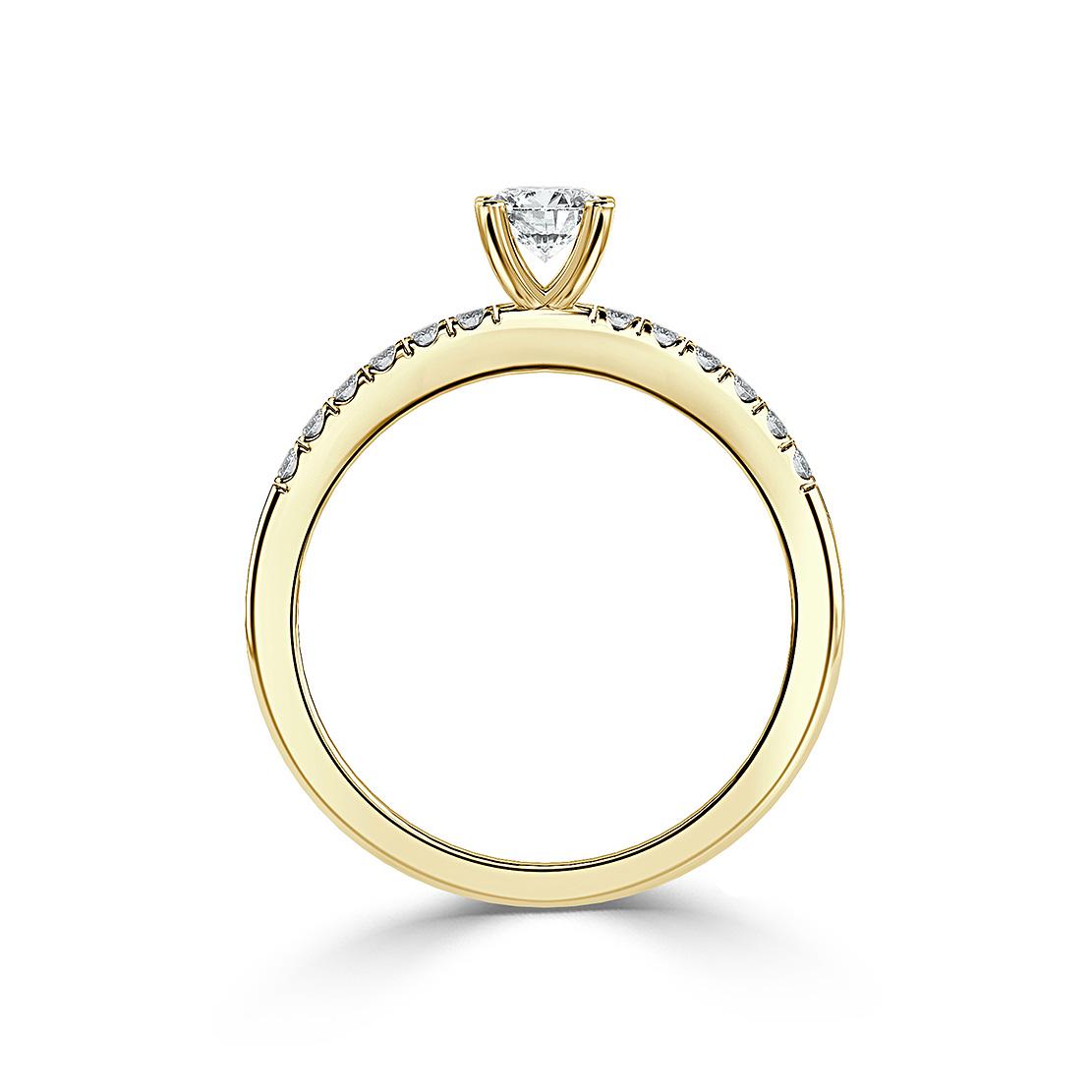 Diamantový zásnubný prsteň Diva, žlté zlato