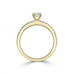 Diamantový zásnubný prsteň Diva, žlté zlato