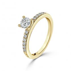 Diamantový zásnubný prsteň Diva, žlté zlato