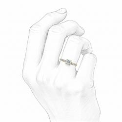 Diamantový zásnubný prsteň Diva, žlté zlato