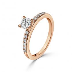 Diamantový zásnubný prsteň Diva, ružové zlato