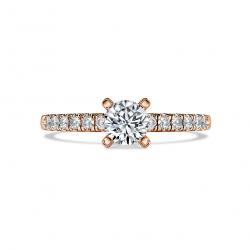 Diamantový zásnubný prsteň Diva, ružové zlato