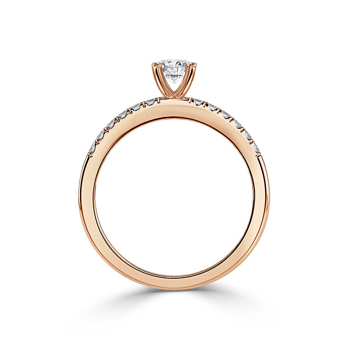 Diamantový zásnubný prsteň Diva, ružové zlato