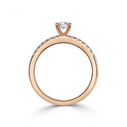 Diamantový zásnubný prsteň Diva, ružové zlato