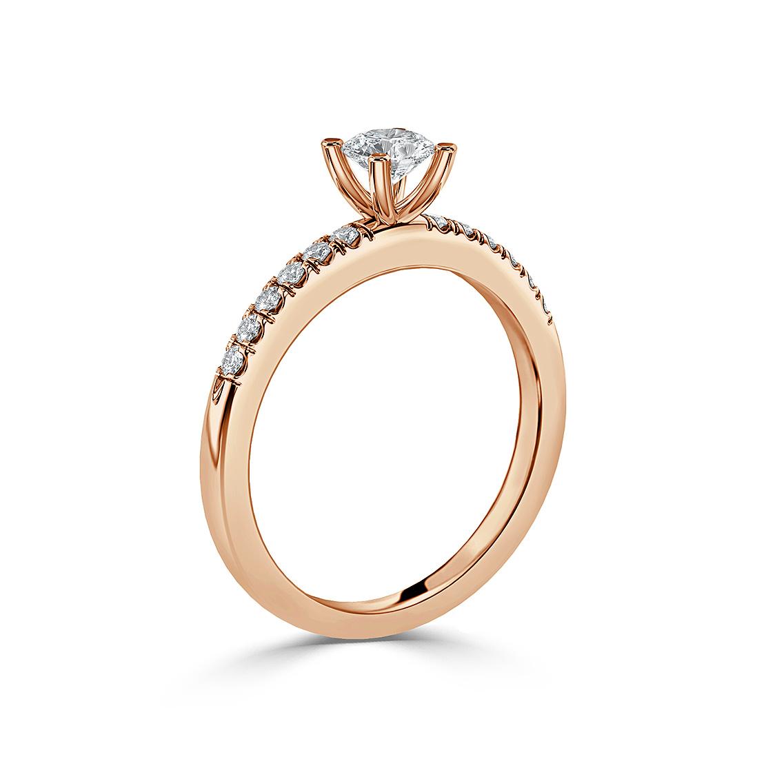 Diamantový zásnubný prsteň Diva, ružové zlato
